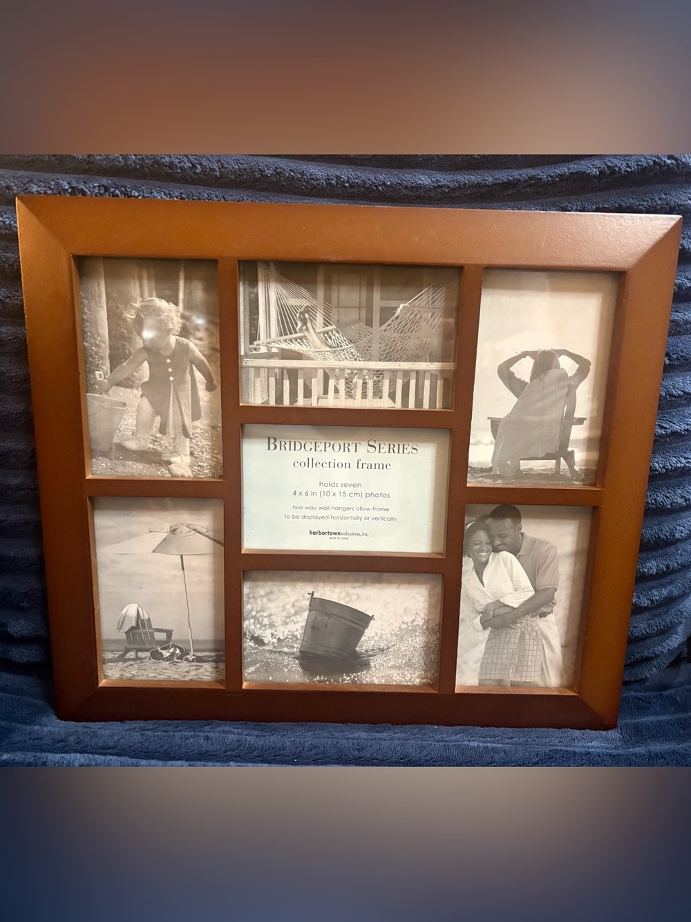 7-Opening Photo Frame in Warm Brown